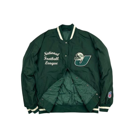 เสื้อแจ็คแก็ค NEW YORK JETS งานปักทั้งตัว แท้ 💯 size L วัดจริงขนาดอก 23.5 ยาว 26.5 สภาพใหม่มาก ตัดเย็บดีมากดีเทลดี ทรงสวย มีซัปใน หายากครับ รูปที่ 5