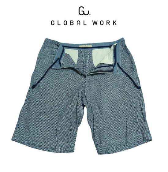 กางเกงผ้าขาสั้นลำรอง ผ้าฝ้ายลายสก๊อต แบรนด์ Gu GLOBAL WORK Size M รูปที่ 5