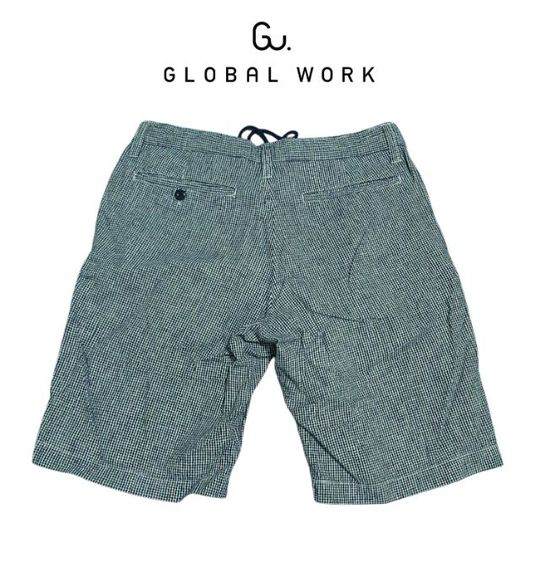 กางเกงผ้าขาสั้นลำรอง ผ้าฝ้ายลายสก๊อต แบรนด์ Gu GLOBAL WORK Size M รูปที่ 6