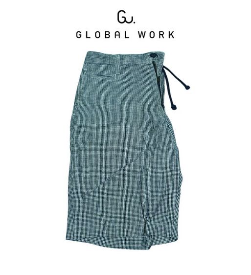 กางเกงผ้าขาสั้นลำรอง ผ้าฝ้ายลายสก๊อต แบรนด์ Gu GLOBAL WORK Size M รูปที่ 7