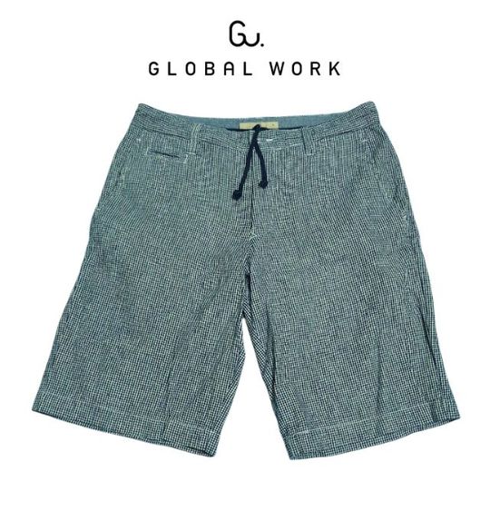 กางเกงผ้าขาสั้นลำรอง ผ้าฝ้ายลายสก๊อต แบรนด์ Gu GLOBAL WORK Size M รูปที่ 4
