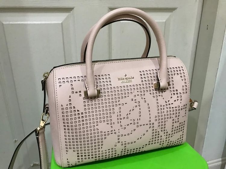 หญิง ชมพู หนังแท้ ลดราคา กระเป๋าสะพาย สตรี Kate Spade แท้ มือสอง สภาพดี