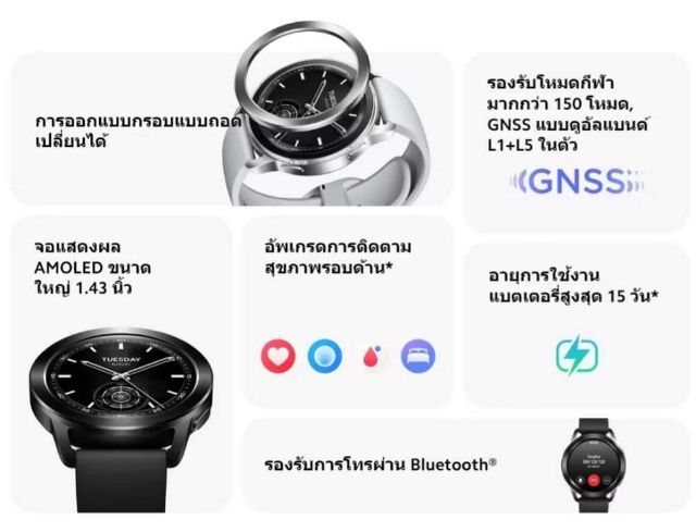 นาฬิกาสมาร์ทวอช Xiaomi Watch S3 สีขาว (มี ปกศ) รูปที่ 7