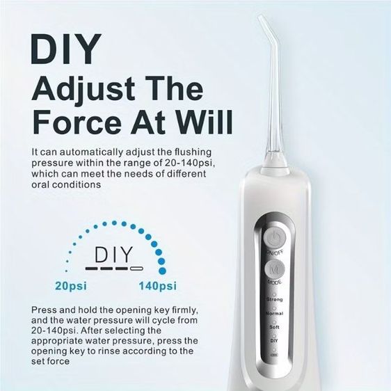   เครื่องฉีดทำความสะอาดซอกฟัน Water Flosser ที่ฉีดทำความสะอาดช่องปาก ขจัดคราบพลัค ป้องกันและรักษาโรคเหงือกอักเสบ เหงือกบวม ฟันผุ ลดกลิ่นปาก  รูปที่ 6