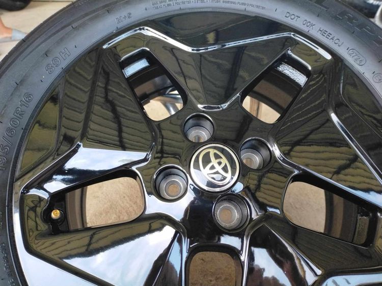 แม็กขอบ16 สีอบpowder coat พร้อมยางwestlake 195 60 16 ปี24 ใส่ yaris vios ได้ทุกรุ่นตุ่มหน้ายางยังอยู่ทุกเส้น ยางไทย รูปที่ 5