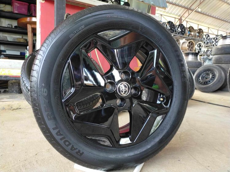 แม็กขอบ16 สีอบpowder coat พร้อมยางwestlake 195 60 16 ปี24 ใส่ yaris vios ได้ทุกรุ่นตุ่มหน้ายางยังอยู่ทุกเส้น ยางไทย รูปที่ 4