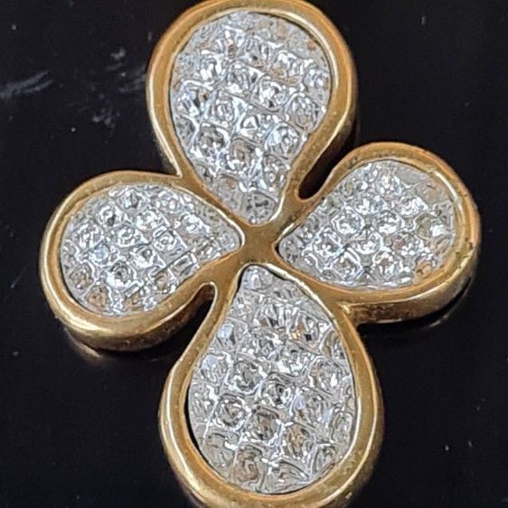จี้มองวินเทจ รูปดอกได้ ฝังเพชร CZ จากอิตาลี สภาพสวยงามมาก รูปที่ 6