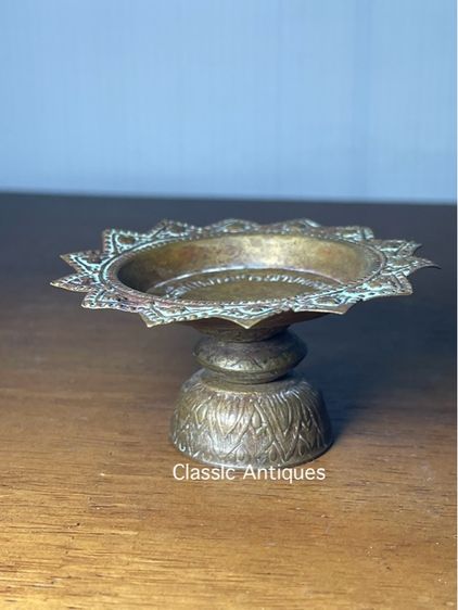 พาน ทองเหลืองจิ๋ว ปี2511 โบราณสะสมA7 รูปที่ 3