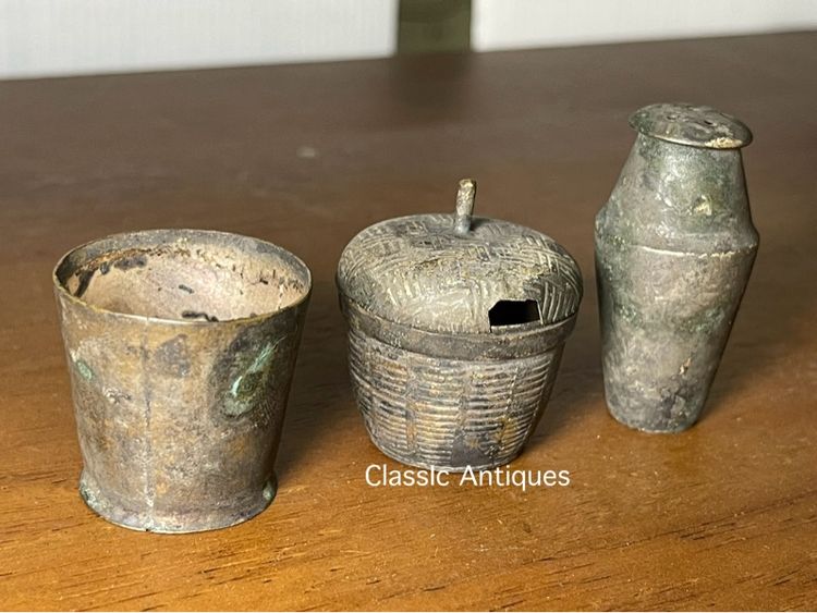 กระปุกพริกไทย งาน ทองเหลืองจิ๋ว โบราณสะสม รูปที่ 2