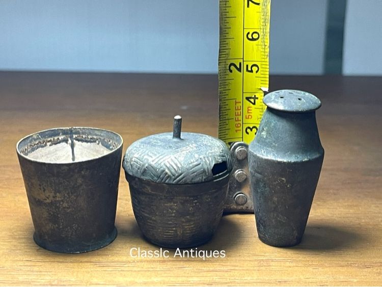 กระปุกพริกไทย งาน ทองเหลืองจิ๋ว โบราณสะสม รูปที่ 8