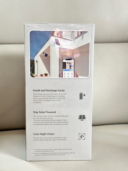 กล้องวงจรปิดภายนอก พร้อมแผงโซล่า Smart IP Camera 3.0MP EZVIZ EB3 Solar Panel รูปที่ 3