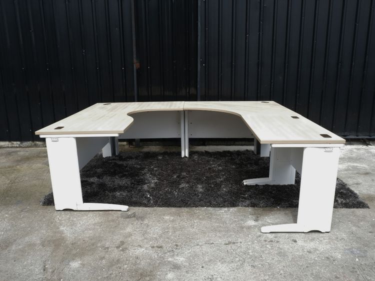 ชุดโต๊ะทำงานผู้บริหาร 3 ชิ้นต่อกัน ขาเหล็ก ท็อปหน้าไม้ ยี่ห้อ Rockworth  รูปที่ 2