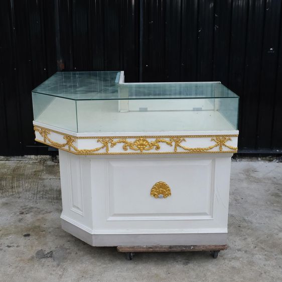 ตู้จิวเวอรี่ ตู้ขายเครื่องประดับ ตู้เพชร ตู้โชว์สินค้า ตู้มุุมตัด สีขาว รูปที่ 2