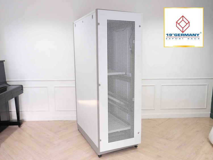 19" Germany Server Rack ตู้ Server Rack สูง 180 cm ตู้เสริฟเวอร์โครงเหล็กสีขาว ตู้แร็ค IT  แบบมีล้อ