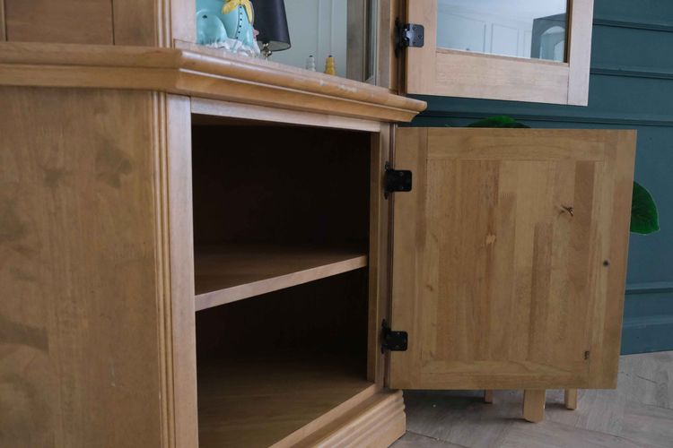 ตู้โชว์กระจก โครงไม้โอ๊คทรงสูง 5 เหลี่ยม รูปที่ 8