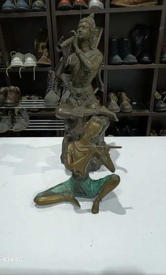 ขาย รูปหล่อทองเหลืองทรงพระอภัยมณี ขนาดสูง 29.5cm(11.6") ฐานหน้าตักกว้าง 27.0cm(10.6") เป็นของสะสมของเก่าโบราณสภาพขึ้นเงาสวยมาก ไม่มีตำหนิใดๆ รูปที่ 16