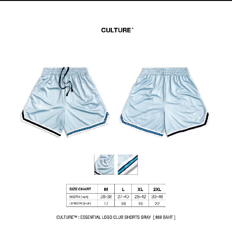 V.A.C Culture ESSENTIAL LOGO CLUB SHORTS GRAY size XL รูปที่ 6