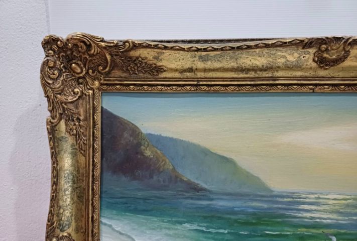 ภาพวาดสีน้ำมันของจริง ชื่อภาพ"ทะเล" วาดโดย"ธรรม" เป็นภาพวาดจริง ของแท้ ขนาดของภาพ(ไม่รวมกรอบ)สูง 44cm ยาว 59.3cm เป็นภาพเก่า ไม่มีตำหนิใดๆ รูปที่ 14