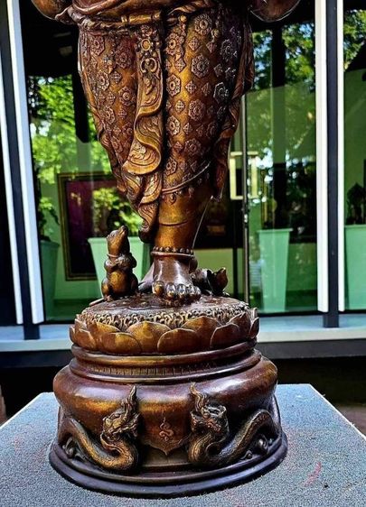 พระพิฆเนศ เนื้อบรอนซ์ สูง 108 เซ็นต์ ฐาน 33 เซ็นต์ ผลงาน รศ.ดร.สุวัฒน์ แสนขัติยรัตน์ ประกอบพิธี โดย ครูบาอริยชาติ วัดแสงแก้วโพธิญาณ รูปที่ 11