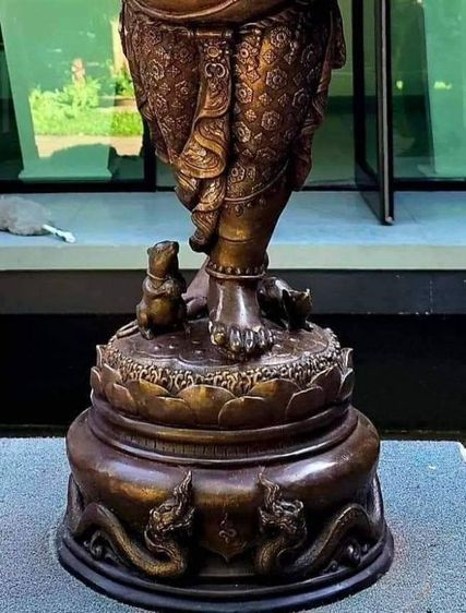 พระพิฆเนศ เนื้อบรอนซ์ สูง 108 เซ็นต์ ฐาน 33 เซ็นต์ ผลงาน รศ.ดร.สุวัฒน์ แสนขัติยรัตน์ ประกอบพิธี โดย ครูบาอริยชาติ วัดแสงแก้วโพธิญาณ รูปที่ 12