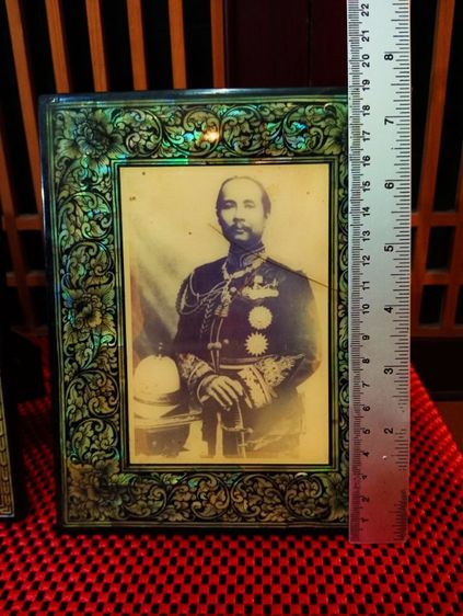 กรอบรูปรัชกาลที่ 5เปลือกหอยมุกขายเหมา 3 ชิ้นเก่าโบราณ รูปที่ 10