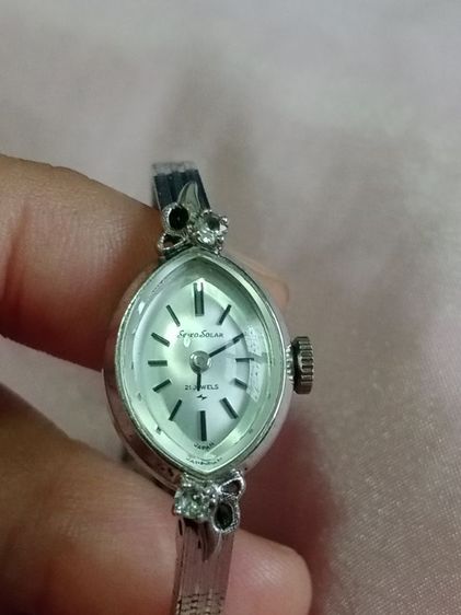 SEIKOแท้ เคลือบทองคำขาว ฝังเพชร2เม็ด ใช้ได้ปกติ  รูปที่ 3