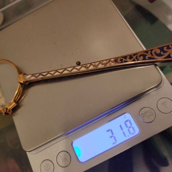 แว่นตาโบราณ แว่นดูโอเปร่า แว่นขยาย โบราณ ยุค 1900s 14K สวยแนว Art deco  รูปที่ 10