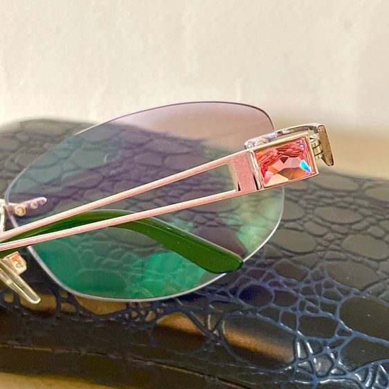 Swarovski ตกแต่งคริสตัล แว่นตา ริมเลต กรอบแว่นแบรนด์แท้ รูปที่ 15