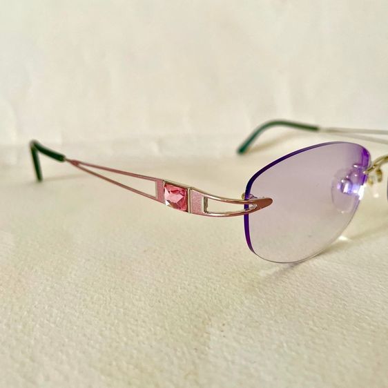 Swarovski ตกแต่งคริสตัล แว่นตา ริมเลต กรอบแว่นแบรนด์แท้ รูปที่ 6