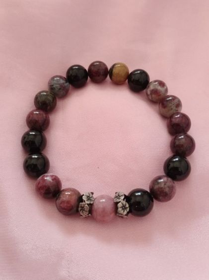 🌸ข้อมือทัวร์มาลีน คั่นเงินแท้ 🌸🌿 รูปที่ 2