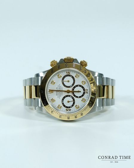 Rolex Daytona 16523 Yellow Gold White Diamond Dial Two-Tone Oyster 1999 40mm. รูปที่ 4