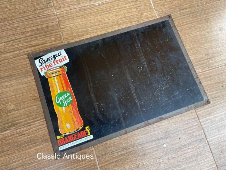 ป้าย น้ำอัดลม กรีนสปอต โบราณ