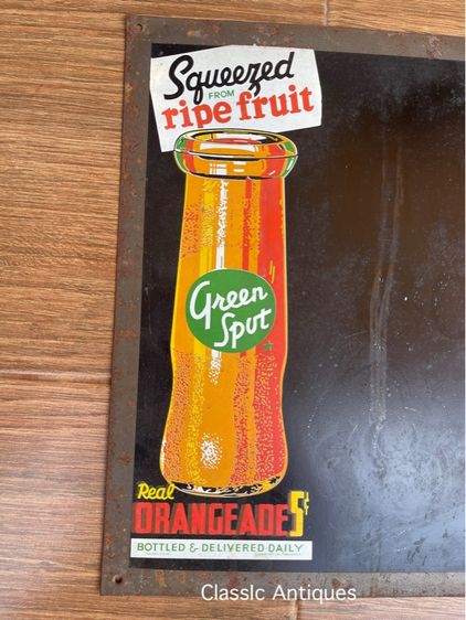 ป้าย น้ำอัดลม กรีนสปอต โบราณ รูปที่ 3