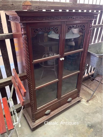 ตู้ ไทยหัวบัว เกลียวเชือกไม้สักโบราณ  รูปที่ 5