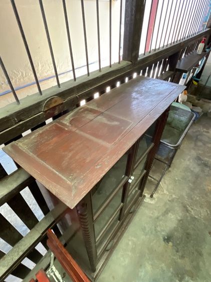 ตู้ ไทยหัวบัว เกลียวเชือกไม้สักโบราณ  รูปที่ 4