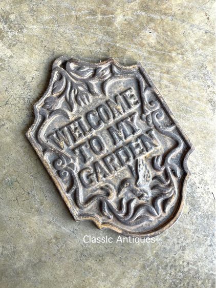 ป้าย WELCOME TO MY GARDEN เหล็กหล่อA2 รูปที่ 2