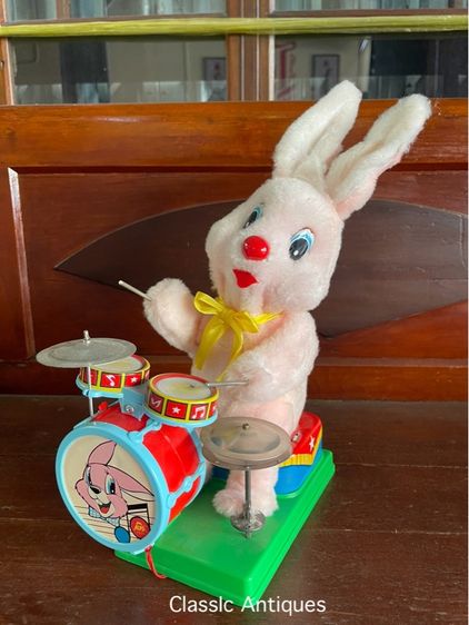 กระต่ายตีกลอง โบราณเก่าสะสม รูปที่ 2