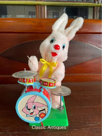 กระต่ายตีกลอง โบราณเก่าสะสม