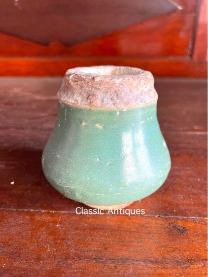 เต้าปูน เคลือบเขียวโบราณ เก่าสะสม รูปที่ 5
