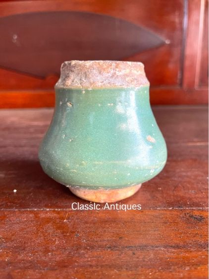 เต้าปูน เคลือบเขียวโบราณ เก่าสะสม