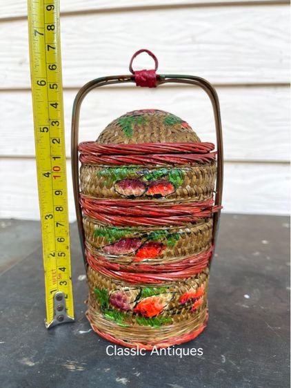 ตะกร้าจีนจิ๋ว สามชั้นโบราณA6 รูปที่ 9