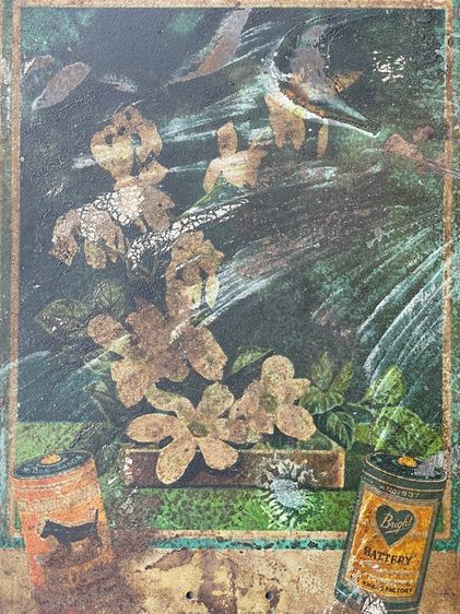 ป้ายสังกะสี ร้านขาย ถ่านไฟฉาย ศรีไทย ลี่กวง ยุคพระนคร โบราณ รูปที่ 8