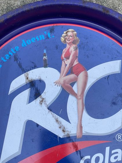 ถาด น้ำอัดลม RC Cola สังกะสีโบราณ เก่าสะสม รูปที่ 3