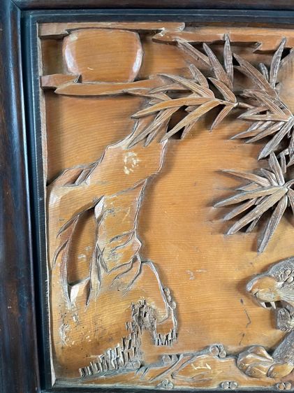 ภาพเสือ แกะสลักจากแผ่นไม้ เก่าสะสม รูปที่ 7