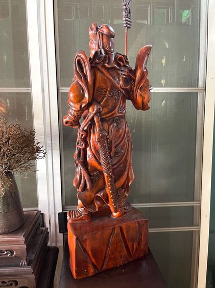 เทพเจ้ากวนอู  ไม้แกะสลักสะสม A12 รูปที่ 7