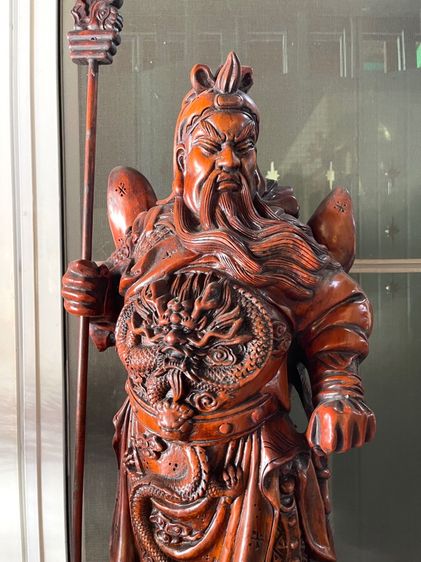 เทพเจ้ากวนอู  ไม้แกะสลักสะสม A12 รูปที่ 3