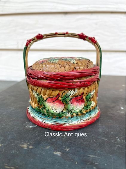 ตะกร้าจีนจิ๋ว โบราณเก่าสะสมA7