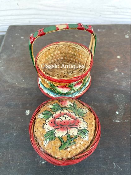 ตะกร้าจีนจิ๋ว โบราณเก่าสะสมA7 รูปที่ 9