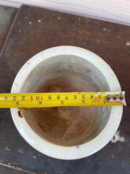 กระถาง กังไส ลายคราม ลายมังกรคู่ คาบแก้วโบราณ เก่าสะสม รูปที่ 11