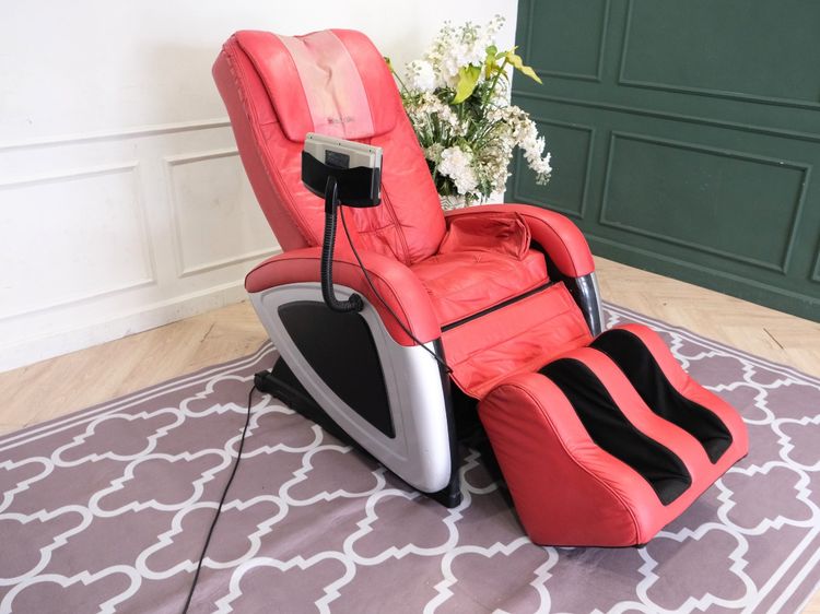เก้าอี้นวด ปรับเอน ระบบไฟฟ้า เบาะหนัง สีแดง ยี่ห้อ Makoto รูปที่ 3